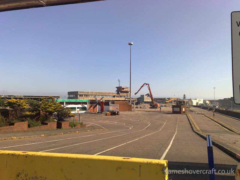 Dover Hoverport being demolished, July 2009 - The main terminal buildings, slowly reducing to rubble (James Rowson).